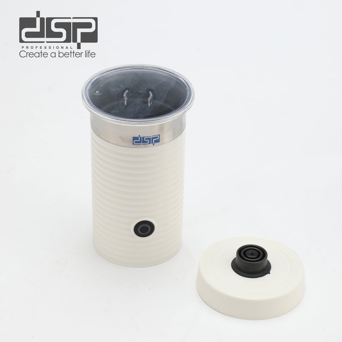 DSP Milk Frother, 550W Upgraded 4-in-1 Electric Milk Frother & Warmer with Auto Shut-Off, Hot & Cold Foam Maker for Coffee, Latte, Cappuccino – Fast 3500RPM, 304 Stainless Steel, Overheat Protection