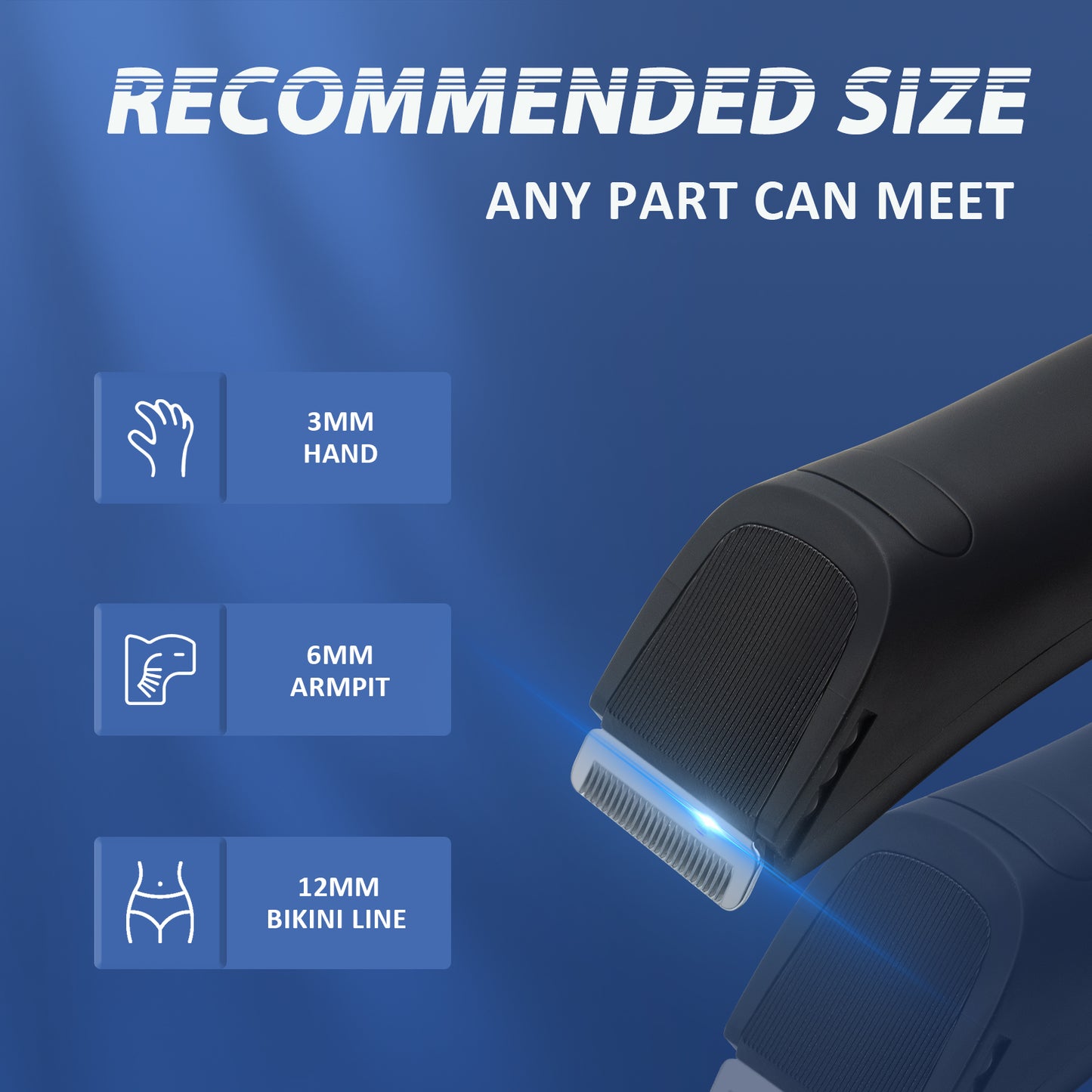 Professional Body Trimmer with Ceramic Blades, 5200RPM Motor & IPX7 Waterproof, USB Rechargeable 90Min Use for Smooth Sensitive Skin Grooming