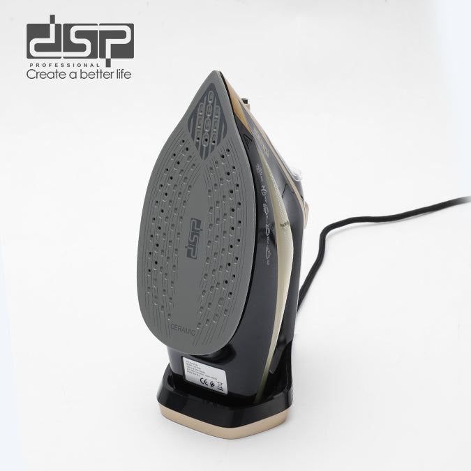 DSP 2400W Steam Iron for Clothes, Ceramic Soleplate, 360ml Tank, 32-42g/min Steam, Spray/Burst/Continuous Steam, Self-Clean, Auto Shut-Off, Retractable Cord, 6 Preset Modes for All Fabrics