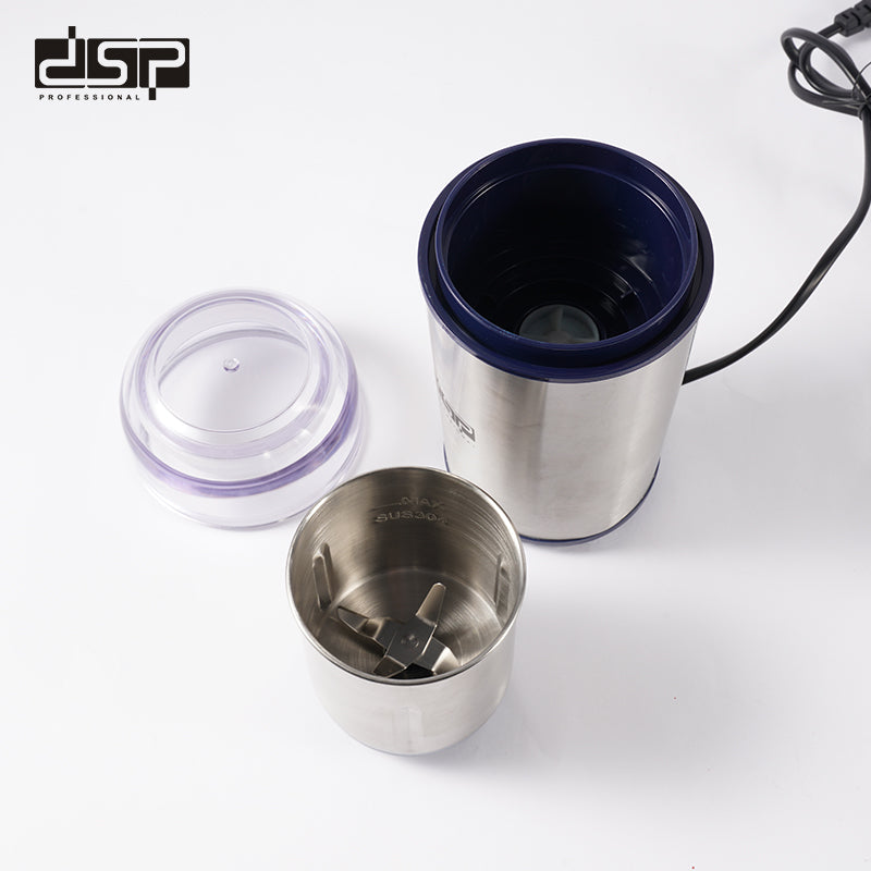 DSP Electric Coffee & Spice Grinder for Home Use – 200W Powerful Motor, 100g Capacity, Stainless Steel Blades & Detachable Cup, One-Touch Button, Low Noise – Perfect for Coffee Beans & Spices