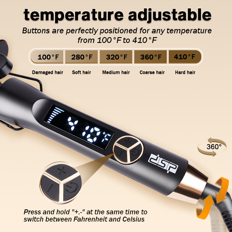 Ceramic Coated Professional Hair Curler with Dual 13mm/16mm Barrels, 3-Min Fast Heat & Auto Shut-Off, Damage-Free Styling for Salon/Home Use