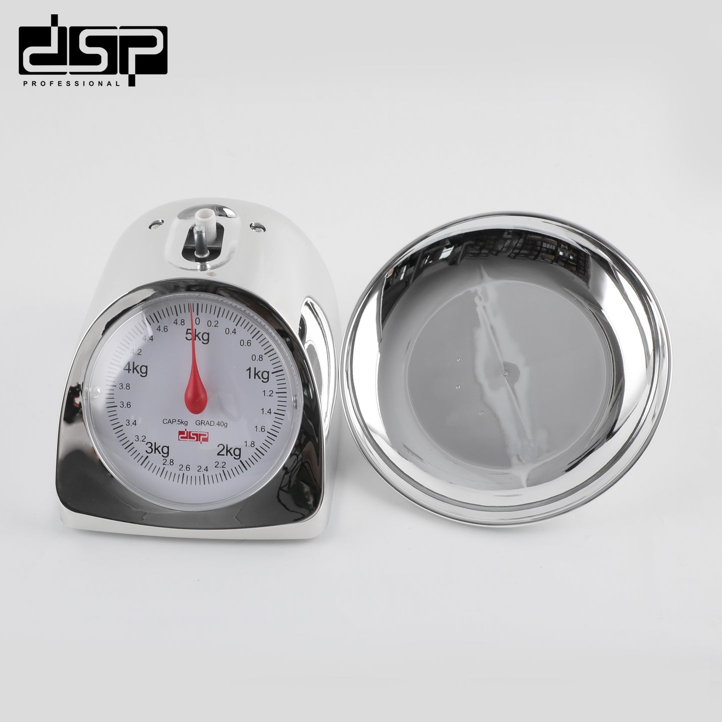 DSP Mechanical Kitchen Scale, Food Scale with Bowl – 5000g/11lb Capacity, 40g Graduation, ABS Material, Easy-Clean Tray for Home Kitchen