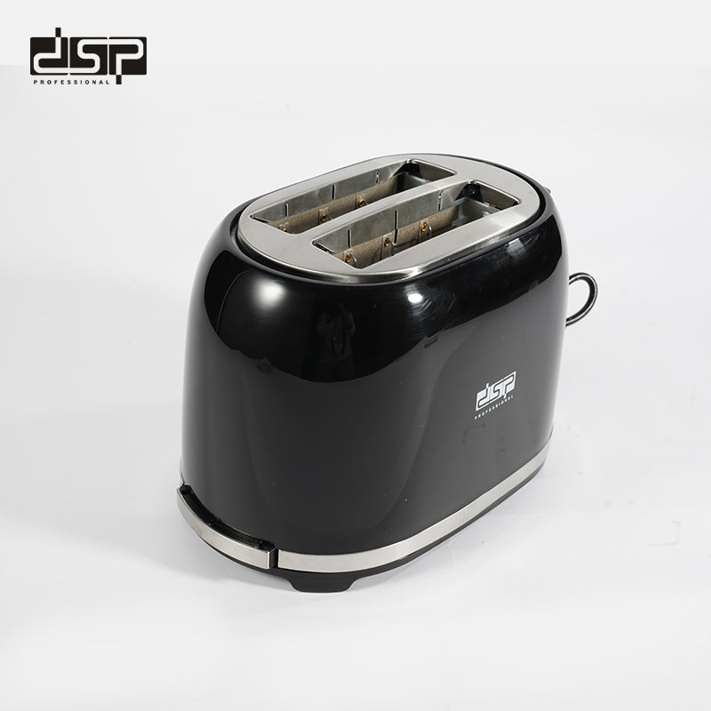 DSP 2-Slice Cool Touch Bread Toaster - 7 Temperature Settings, Auto Centering, Wide Slot (13.5x3.8x12.0cm), Defrost/Reheat/Cancel, 700-850W, Compact for Home - Black