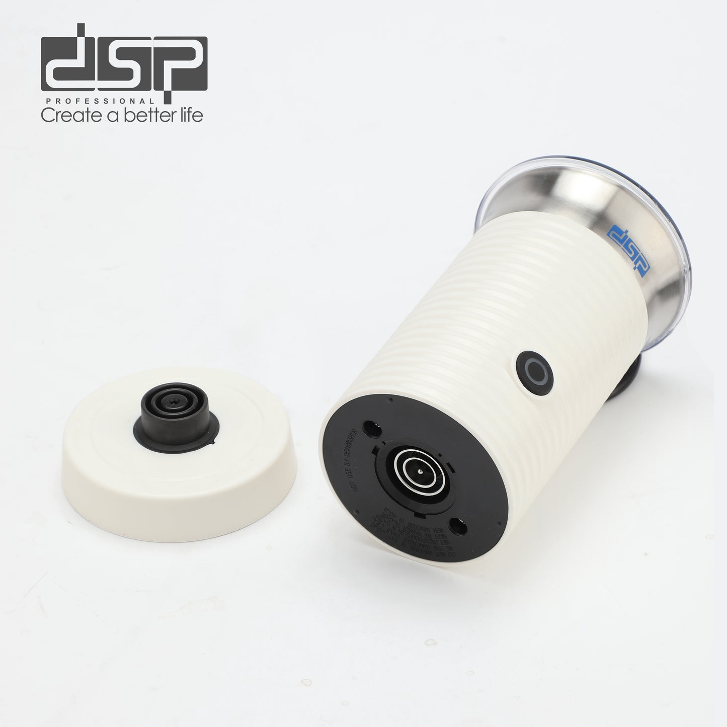 DSP Milk Frother, 550W Upgraded 4-in-1 Electric Milk Frother & Warmer with Auto Shut-Off, Hot & Cold Foam Maker for Coffee, Latte, Cappuccino – Fast 3500RPM, 304 Stainless Steel, Overheat Protection