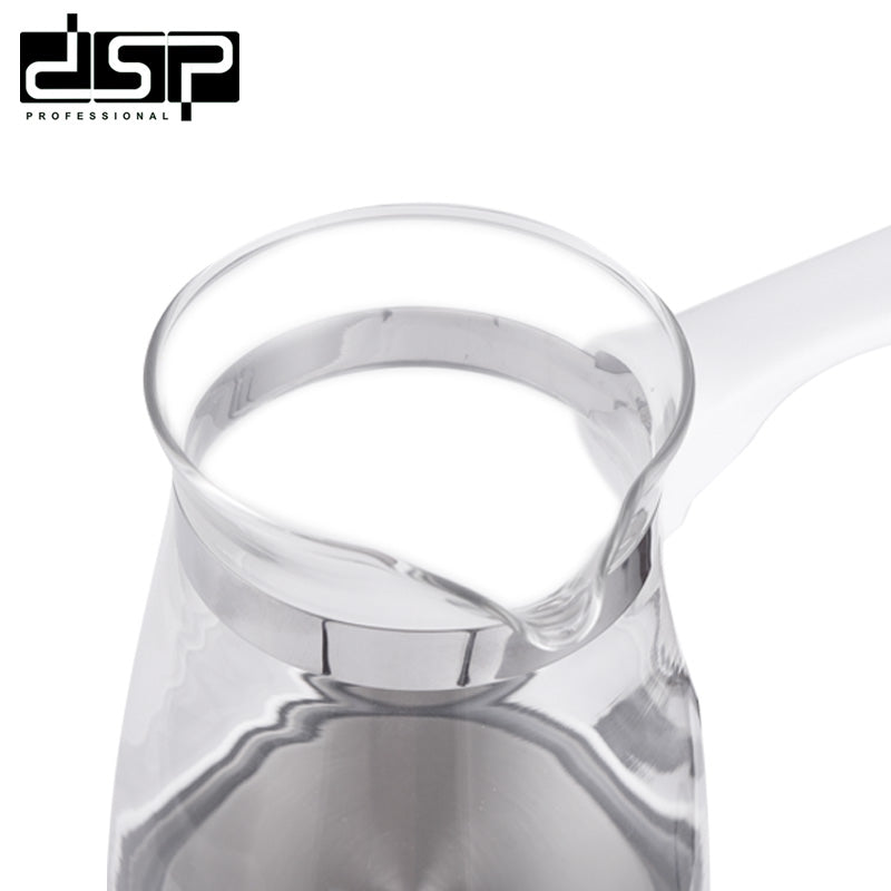 DSP 12 Cup Glass Coffee Pot Replacement - 500ml, 600W with Hidden Stainless Steel Heating Element, Heat-Resistant Handle, Red Indicator (220-240V, Clear)