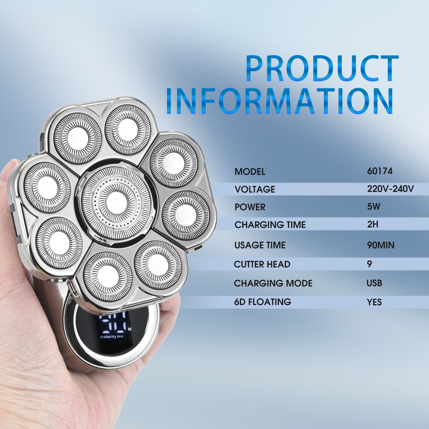 DSP Ultra Bald Head Shaver 8500RPM Pro | IPX6 Waterproof for Smooth Skin Anywhere, SkinGuard Technology