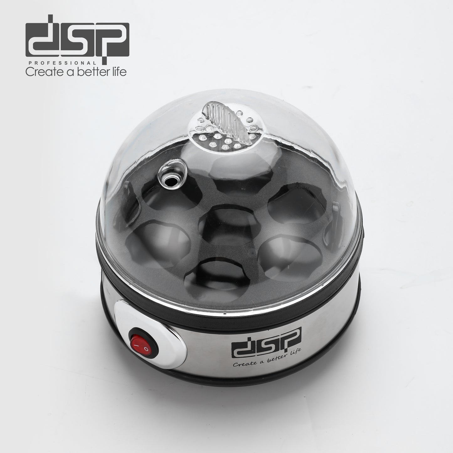 Smart Egg Boiler 350W, 7 Eggs Capacity with Auto Shut Off & Buzzer Alarm, Removable Lid/Rack for Effortless Soft/Hard Boiling, Perfect Breakfast Cooking Helper