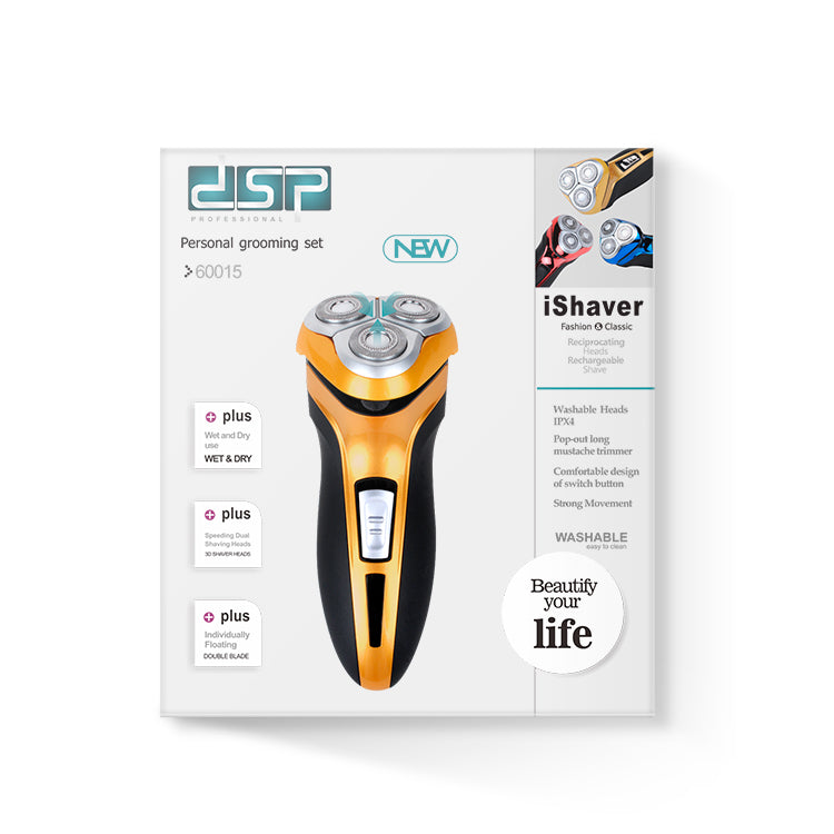 High Speed Electric Shaver 4800RPM IPX6 Waterproof 45Min Runtime Wet/Dry Shaving Comfort Skin Home Travel Use