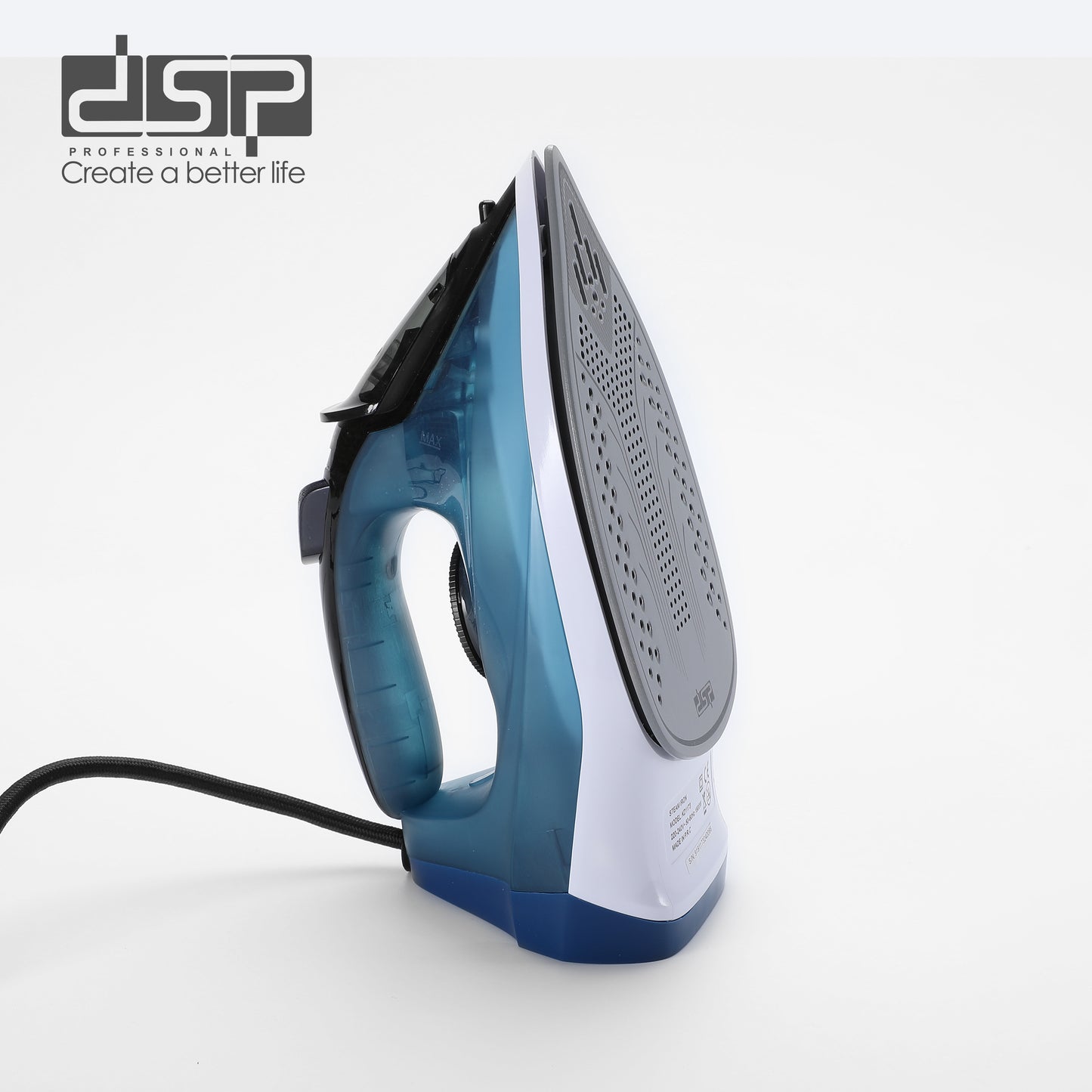 DSP Hot Seller 2000W Ceramic Steam Iron, Adjustable Temp, Continuous & Vertical Steam for Home Garment Care