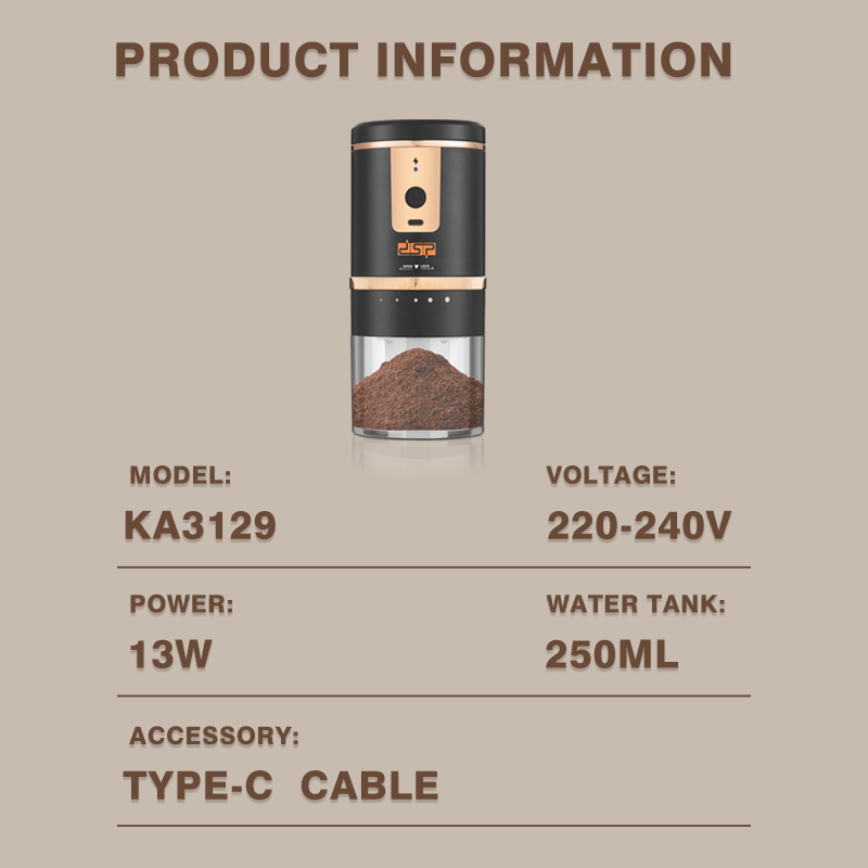 DSP Hot Seller Pro Ceramic Core Coffee Spice Grinder, 5 Grind Sizes for Fresh Coffee Herbs Travel