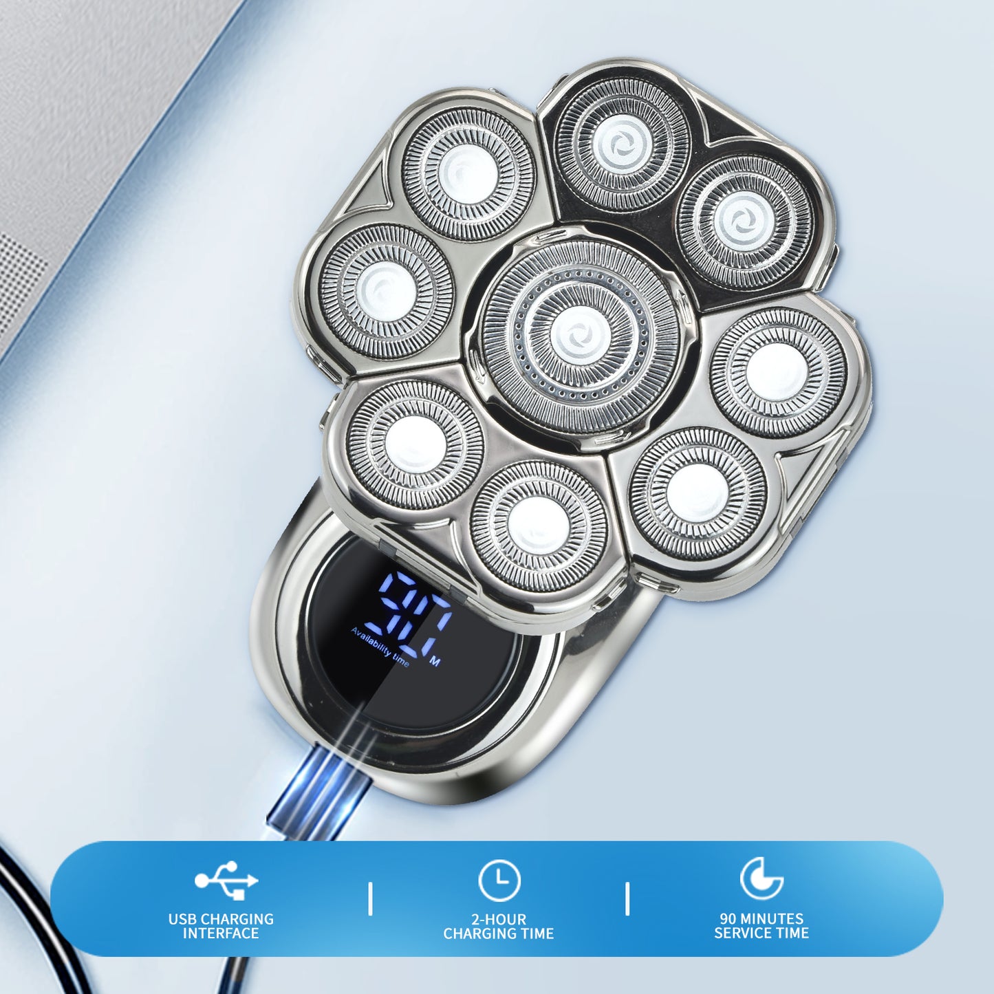 DSP Ultra Bald Head Shaver 8500RPM Pro | IPX6 Waterproof for Smooth Skin Anywhere, SkinGuard Technology