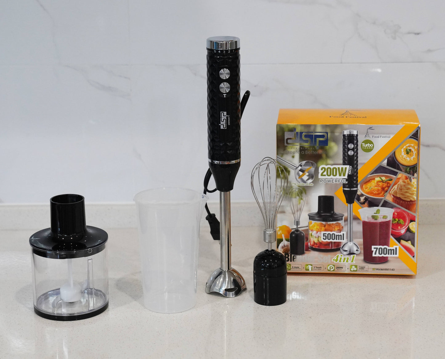 Chef System Blender Set with NASA-Grade Blades, HyperTorque Motor & Commercial Ice Crush - 200W Powerhouse for Smoothies/Meal Prep/Baking