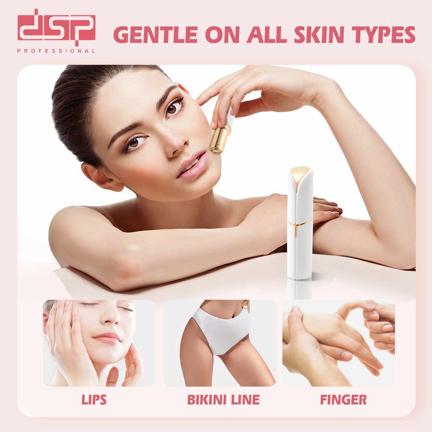 9000RPM High-Speed Gentle Facial Hair Removal, USB Rechargeable for Sensitive Skin, 40Min Painless Use & Precision Grooming