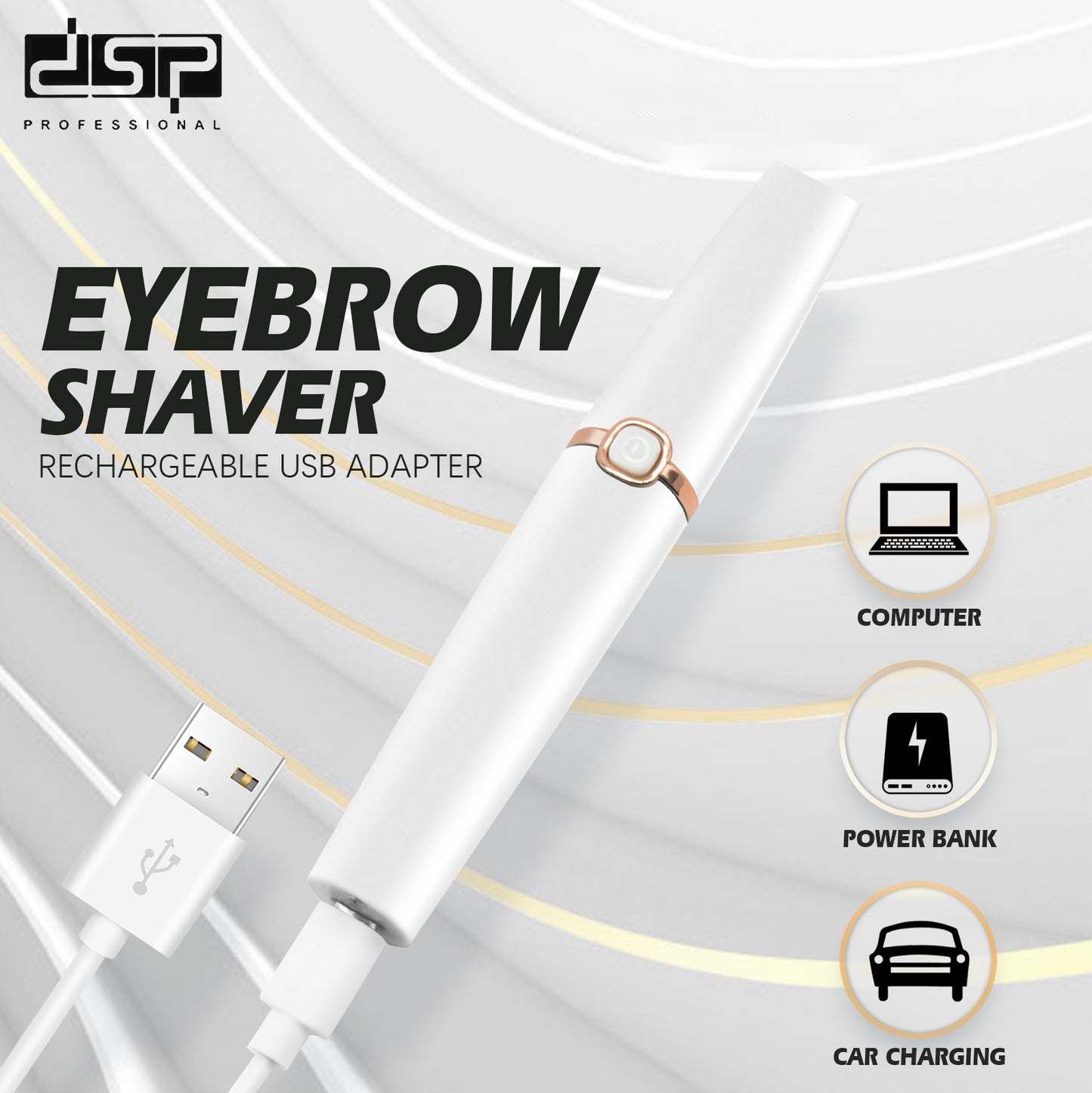 10500RPM Eyebrow Trimmer, USB Rechargeable with Cleaning Brush, 40Min Gentle Use for Precision Grooming & Sensitive Skin