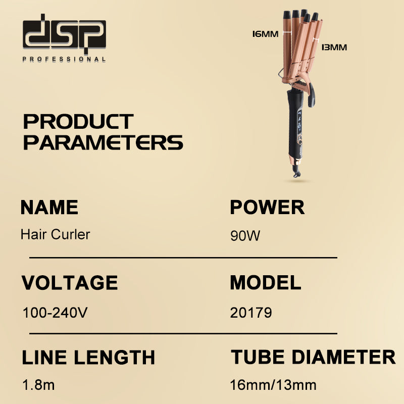 Ceramic Coated Professional Hair Curler with Dual 13mm/16mm Barrels, 3-Min Fast Heat & Auto Shut-Off, Damage-Free Styling for Salon/Home Use