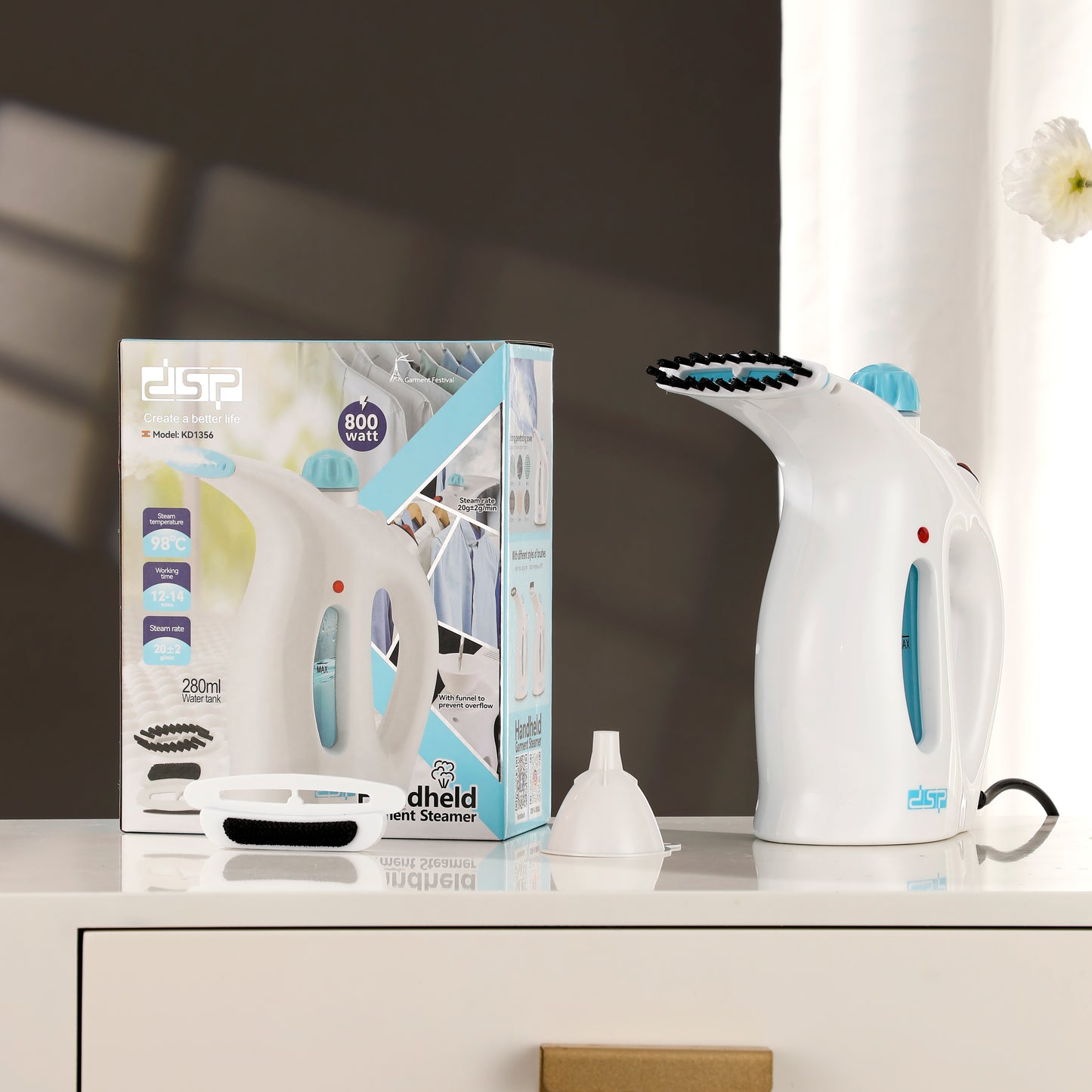 Pro 800W Handheld Steamer with 90s Flash Heat - 20g/min Turbo Steam for Suits/Curtains