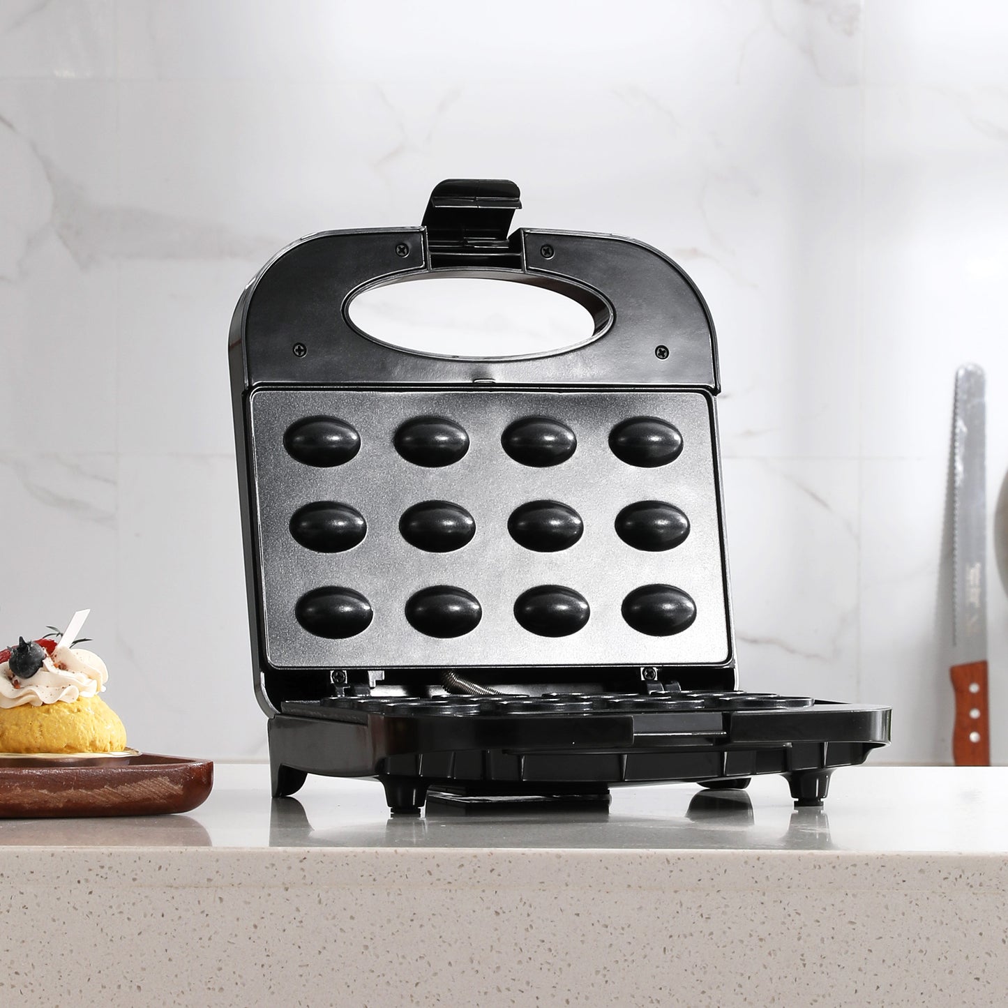 DSP Electric Sandwich Maker with Non-Stick Olive Plates, 700W Fast Heating, Cool-Touch Handle & Adjustable Temp – Perfect for Grilled Cheese, Paninis & Breakfast Snacks – Compact Kitchen Appliance (Black)