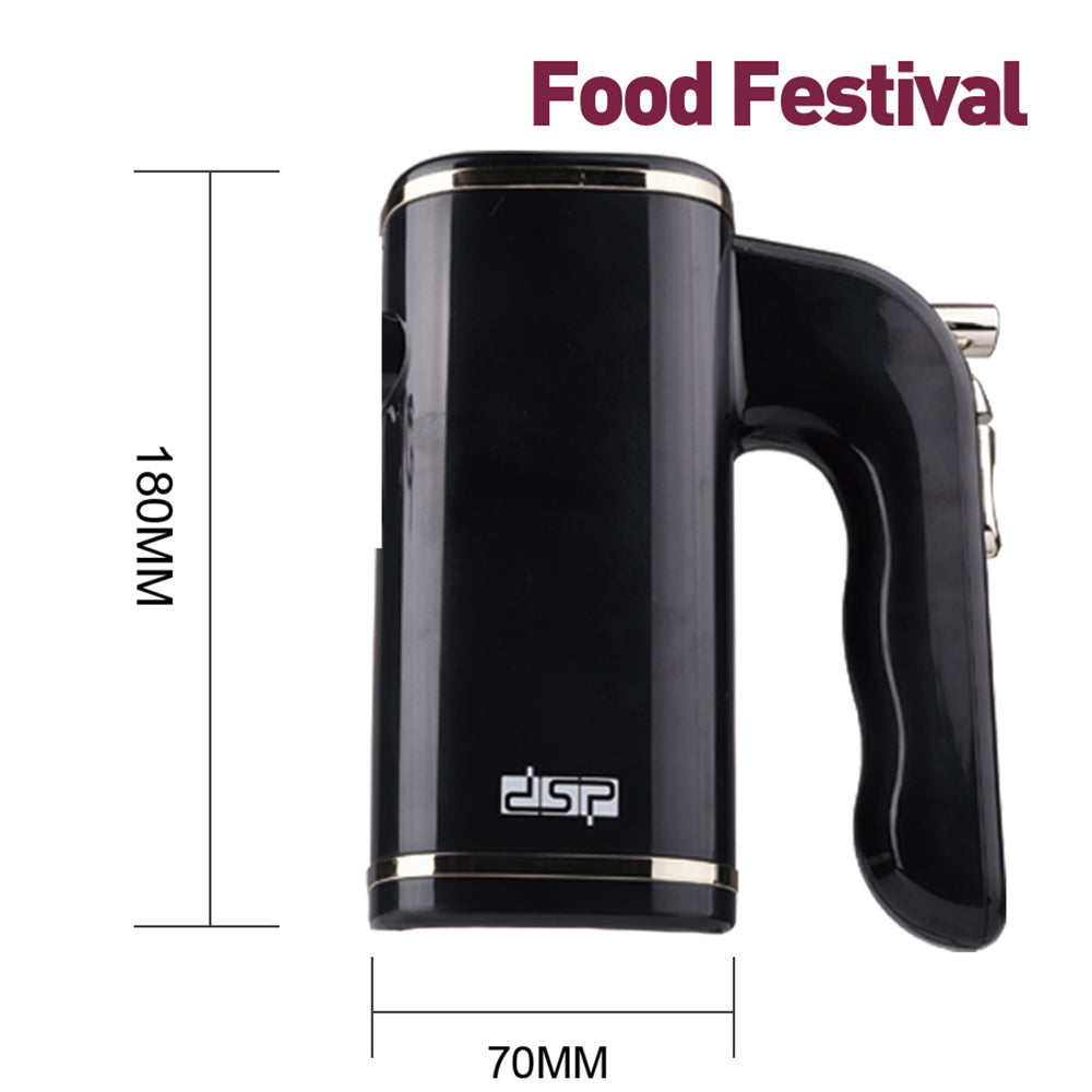 Professional 200W 5-Speed Turbo Hand Mixer Heavy Duty Full Copper Motor Kitchen Baking Dough Kneading Effortless Beater Eject Silver Coated Housing