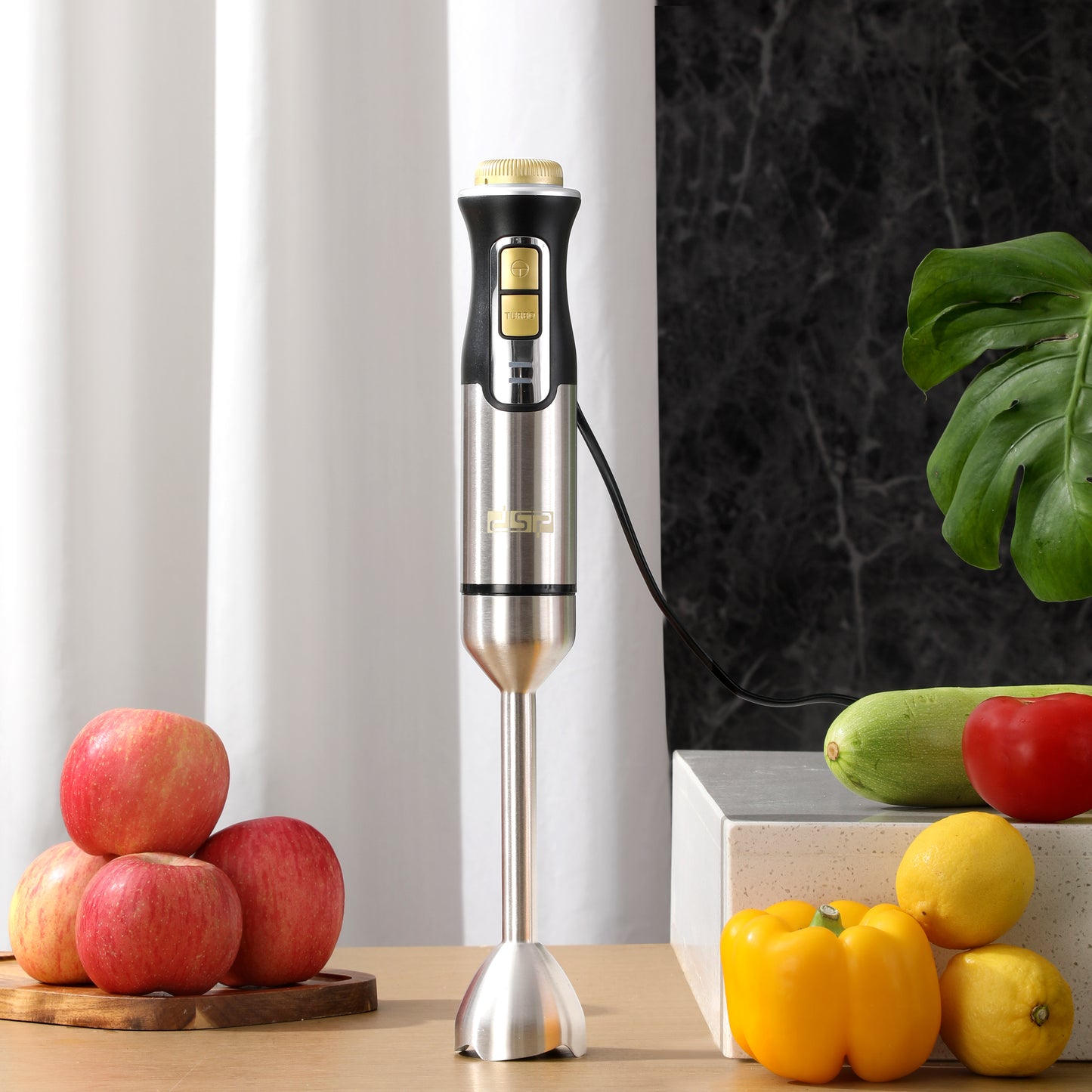 DSP 300W Immersion Blender, Handheld Cordless Electric Stick Mixer with 2 Speeds & Stainless Steel Blades for Smoothies, Shakes, Puree, Baby Food – Small, Lightweight & Perfect for Home Kitchens