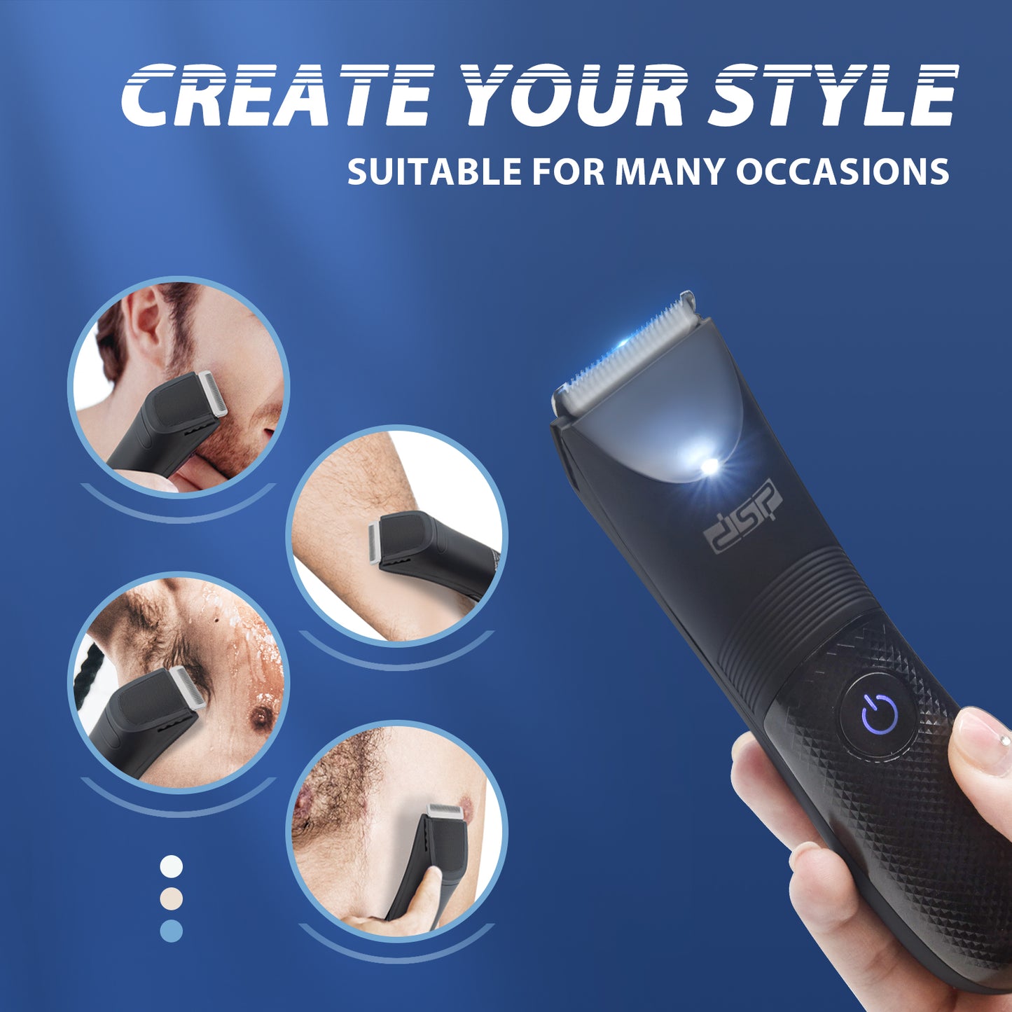 Professional Body Trimmer with Ceramic Blades, 5200RPM Motor & IPX7 Waterproof, USB Rechargeable 90Min Use for Smooth Sensitive Skin Grooming
