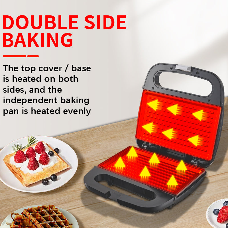 DSP Smart Pick 800W Pro Sandwich Maker with Non-Stick Plates, Auto Temp Control & Rapid Heating for Golden Toast/Panini/Waffles