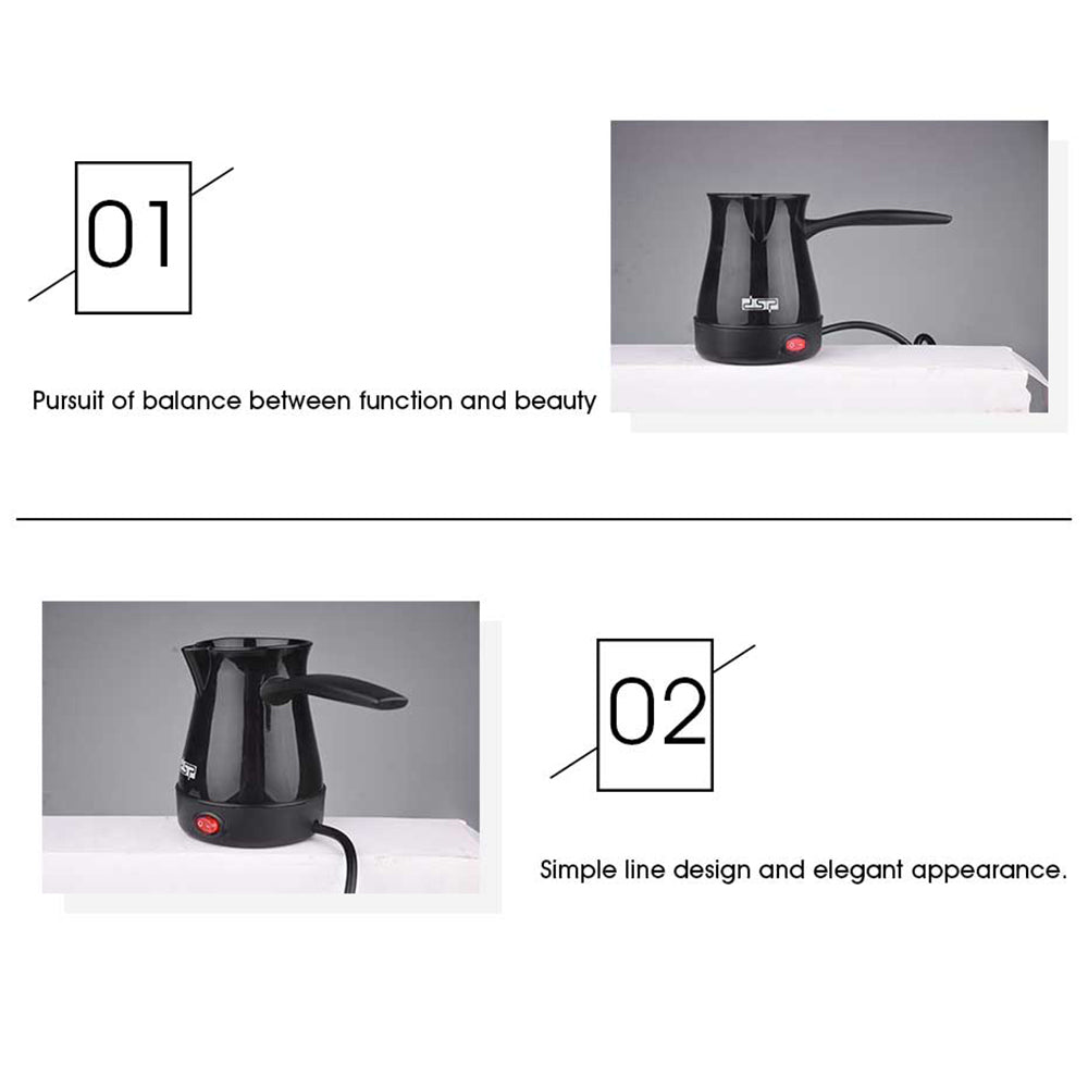 600W Quick Brew Compact Coffee Pot with Hidden Stainless Steel Heating, Red Indicator & Heat-Resistant Handle, DSP Hot Seller for Home/Office Espresso/Americano