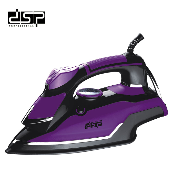 DSP 2200W Steam Iron for Clothes with Retractable Cord, Ceramic Coating Plate, Powerful Burst & Vertical Steam, Anti-Drip, Self-Cleaning, 350ml Tank – Ideal for Home Use