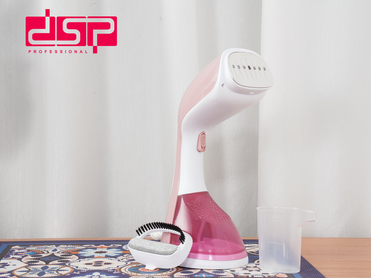 DSP Handheld Garment Steamer for Clothes, 1400W Portable Steam Iron with 220ML Detachable Water Tank, Fast Heat-Up & Overheat Protection, Home Use Wrinkle Remover
