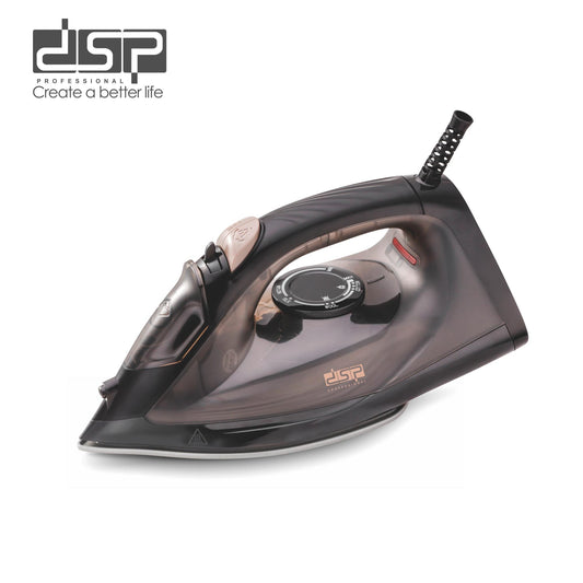 DSP Steam Iron for Clothes - 1600W Powerful Steam Iron with Retractable Cord, Teflon Soleplate, Adjustable Temp, Continuous/Vertical Steam, Overheat Protection - Ideal for Home Use