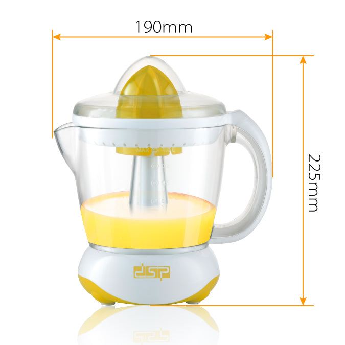 DSP Electric Citrus Juicer - Powerful 40W Lemon & Orange Juicer with Auto On/Off, 1L Capacity, Dual Press Cones for Home Use (220-240V)