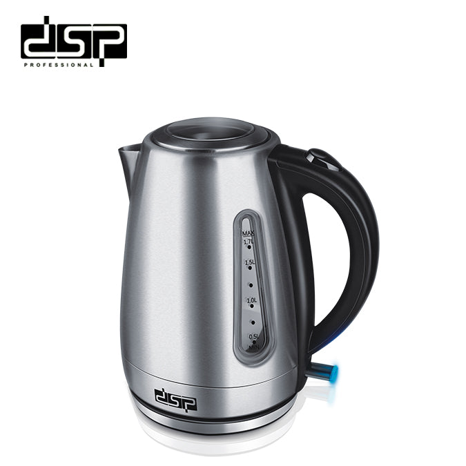 DSP Electric Kettle 1.7L, Fast Boiling Water Kettle for Tea & Coffee, BPA-Free Stainless Steel Electric Tea Pot with Auto Shut-Off, Overheat Protection & LED Light, 2200W for Home Kitchen Appliances