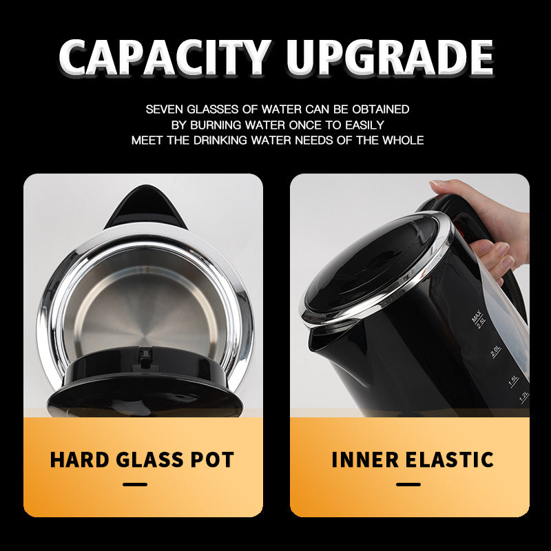 2.5L 2200W Fast Boil Electric Kettle Auto Shut Off Dry Protection Water Window Filter Safe Home Office Use