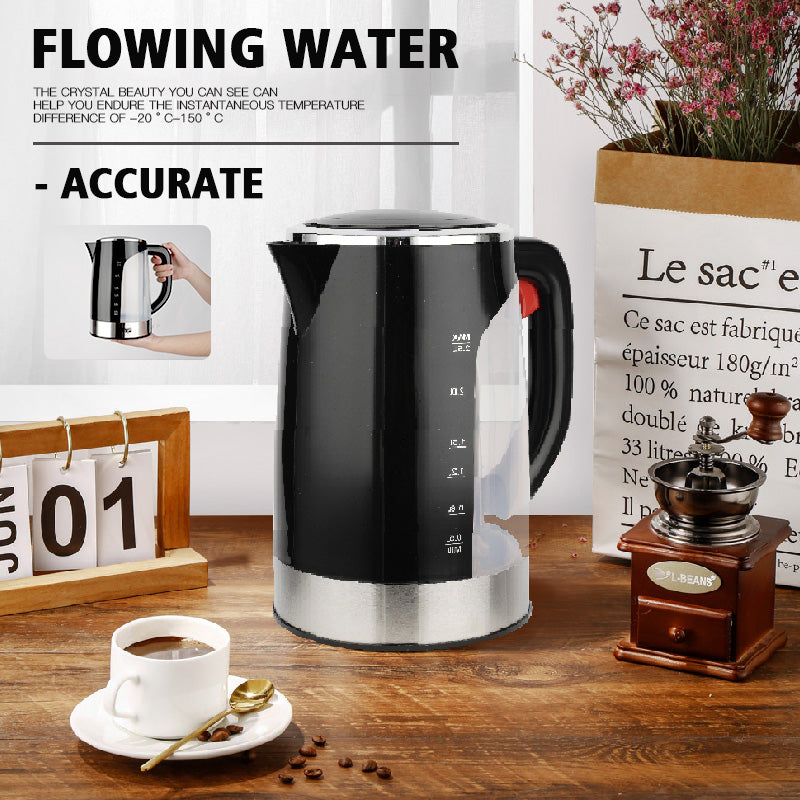 2.5L 2200W Fast Boil Electric Kettle Auto Shut Off Dry Protection Water Window Filter Safe Home Office Use
